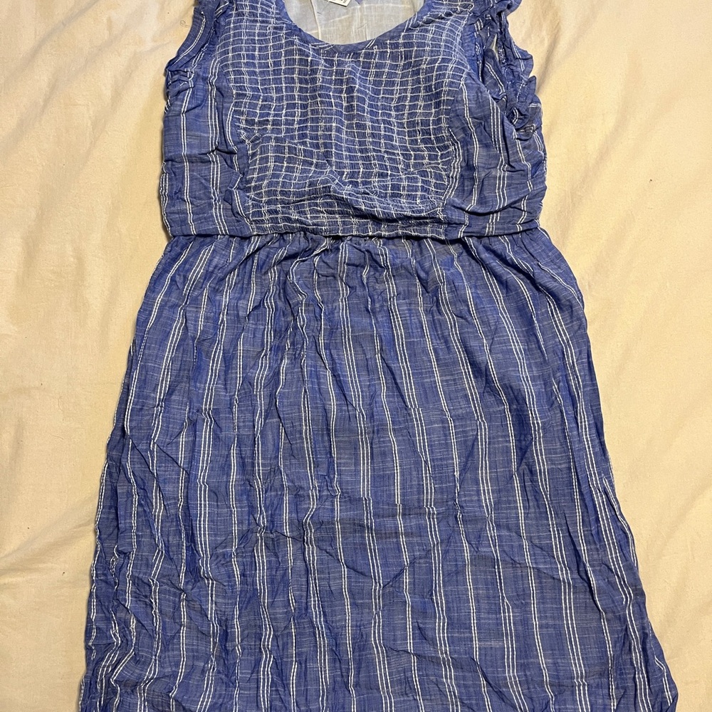 Motherhood Blue Sleeveless Midi Sundress
